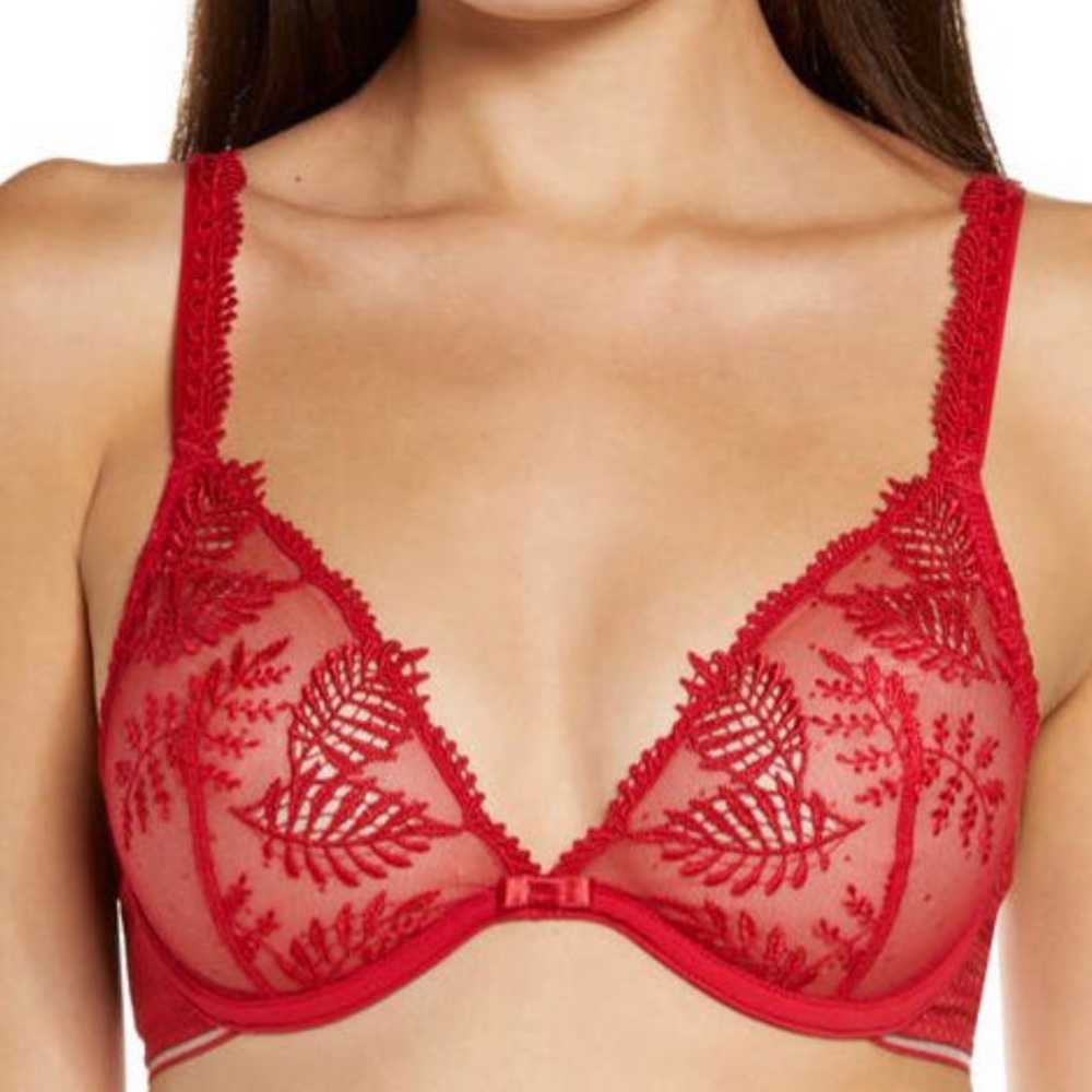 Simone Perele Bloom Underwire Triangle Bra - Red.